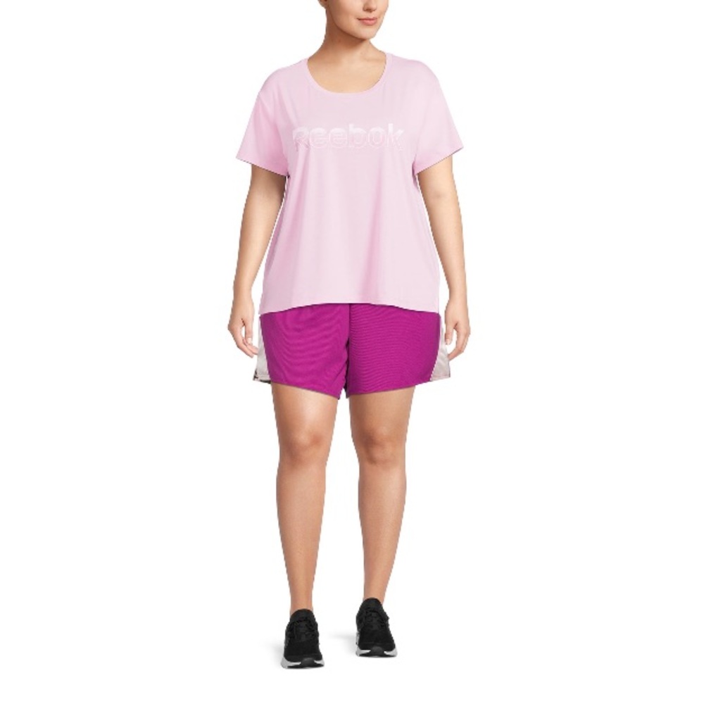 Reebok Women's Plus Size 8'' Inseam Sporty Short with Pockets Plum Color…
